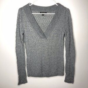 Banana Republic Womens Grey Long Sleeve V Neck knit Pullover Sweater Size Small